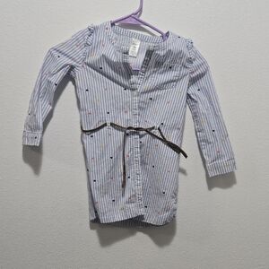 Carter's Blue Striped Button Down Shirt with Belt